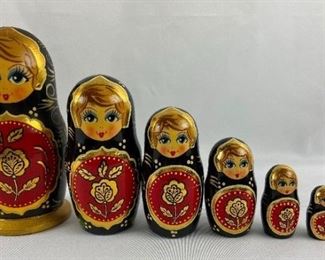 Vintage Large 8" Russian Nesting Doll (Matryoshka) - Made in Russia