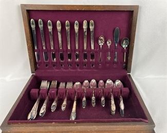 Set of Silver Plated Flatware in Silverware Chest