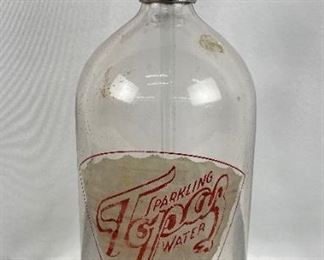 Vintage Glass Italian Seltzer Water Dispenser "Topaz Water Company"