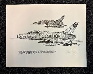 Signed Robert Conley aircraft print.