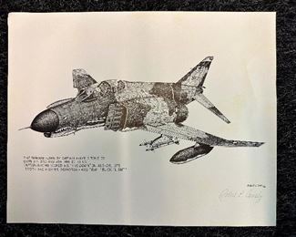 Signed Robert Conley aircraft print.