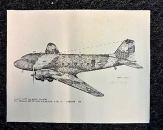 Signed Robert Conley aircraft print.