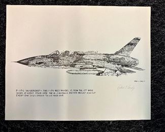 Signed Robert Conley aircraft print.