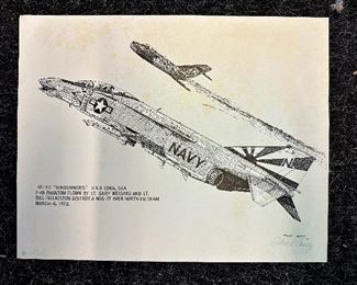 Signed Robert Conley aircraft print.