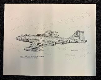 Signed Robert Conley aircraft print.
