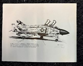 Signed Robert Conley aircraft print.