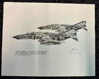 Signed Robert Conley aircraft print.