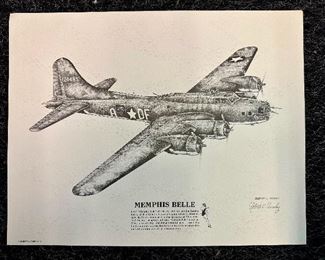 Signed Robert Conley aircraft print.