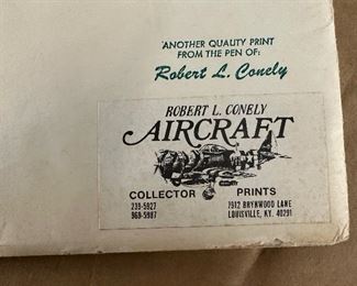 Collection of Robert Conley aircraft prints, most signed.  All unframed.
