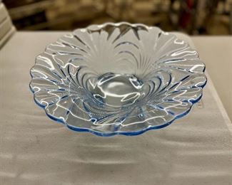 Vintage Cambridge Caprice Moonlight Blue Footed  Bowl.