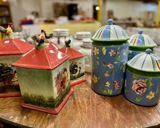 Various ceramic canisters.