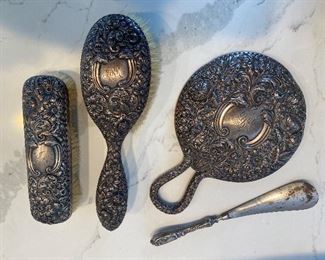 Sterling vanity set