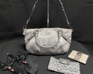Coach Madison Dotted Grey Satchel Bag Piccadilly Sandals Wallets