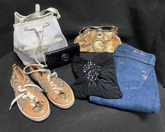 Guess Backpack Clutch Wallet Shoes Jeans Crop Top