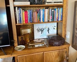 Maxims framed menu and porcelain 