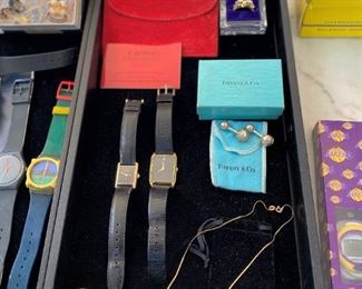 Cartier Tank Watch Tiffany Cufflinks 