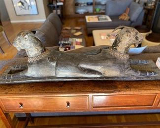 Egyptian revival goat carving 