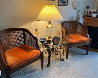 pair of chairs & lamp table