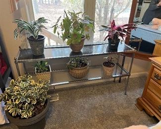 glass/silver sofa table