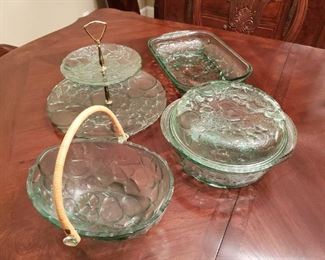 Vintage green dishes