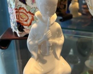 Vtg Lenwile China Ardalt Verithin Japan Figurines Girl/Mandolin 1960