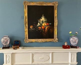 Framed art on canvas