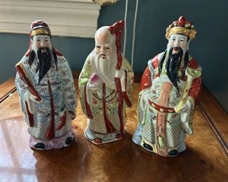 Vintage Chinese Lu God of Prosperity Statue Porcelain Ceramic Figurine