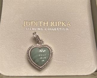 Judith Ripka Sterling Silver Green Jade Enhancer