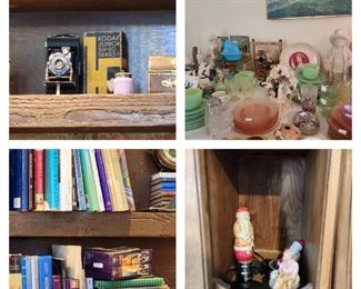 Antique Reference Books, Knowledge is power.  Vintage kodak camera and box. 