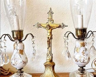 Antique  French Boudoir / Paris Apartment Glass Lamps