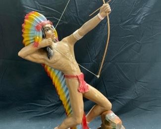 Plaster XL Native American Archer Figural
