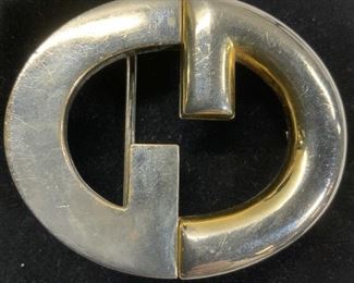 GUCCI Vintage Two Tone Metal Belt Buckle, Italy
