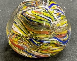 MURANO Style Art Glass Swirl Paperweight
