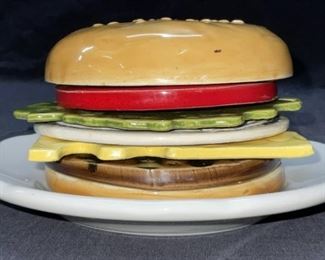 VNTG Porcelain Burger Coaster Set

