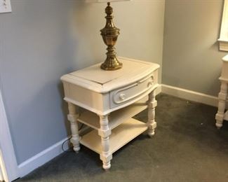 night stand and MCM brass lamp