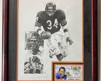 Offers Welcome! Michael Mellett Signed Artwork of Walter Payton Chicago Bears Framed Two Piece Collection Set 27”x23” For inquiries about the listing or if you are selling your gold or silver, please text or call 7032689529 or visit the Tysons Jewelry Store at 8373 Leesburg Pike #12, Vienna Virginia 22182