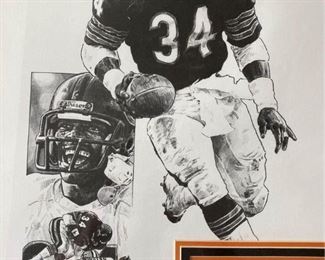Offers Welcome! Michael Mellett Signed Artwork of Walter Payton Chicago Bears Framed Two Piece Collection Set 27”x23” For inquiries about the listing or if you are selling your gold or silver, please text or call 7032689529 or visit the Tysons Jewelry Store at 8373 Leesburg Pike #12, Vienna Virginia 22182