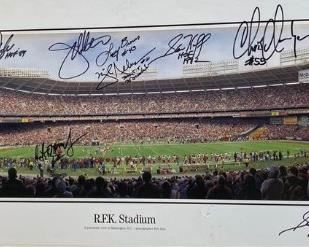 Offers Welcome! Multiple Signed Autographs 1982 Washington Redskins Vs. Philedelphia Eagles R.F.K. Stadium Panoramic Poster For inquiries about the listing or if you are selling your gold or silver, please text or call 7032689529 or visit the Tysons Jewelry Store at 8373 Leesburg Pike #12, Vienna Virginia 22182