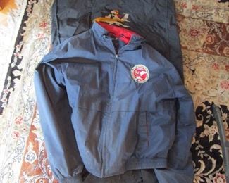 Flight jacket and garment bag used to carry stewardess outfits