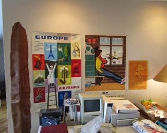 Old airline travel posters, snakeskin