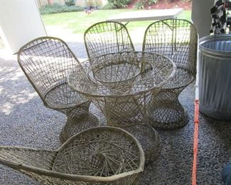 Rare metal mid century patio set