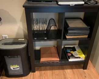 office shelving and shredder