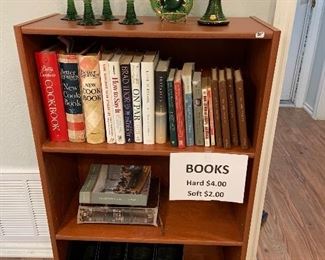 bookshelf, cookbooks, books