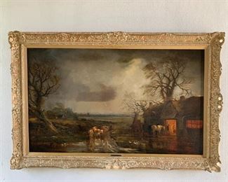 Oil on Board Country Cabin painting by J.W. McIntyre. A-1 auction