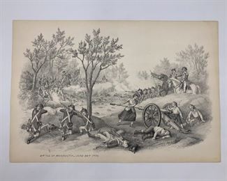 4 Kurz & Allison Lithograph Circa 1907 Revolutionary War Scene