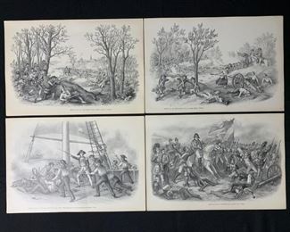 4 Kurz & Allison Lithograph Circa 1907 Revolutionary War Scene