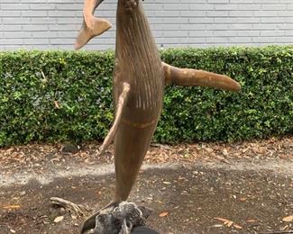 Bronze Sculpture -Mother Humpback Whale & Calf by Delier