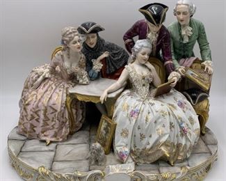 Large Dresden "Art Appreciation" Porcelain Figurine