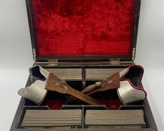 Antique Stereoscope Viewers with Cards & Suitcase