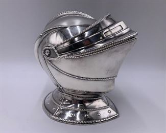 1904 Victorian Silver Plate Helmet Spoon Warmer by Elkington & Co.